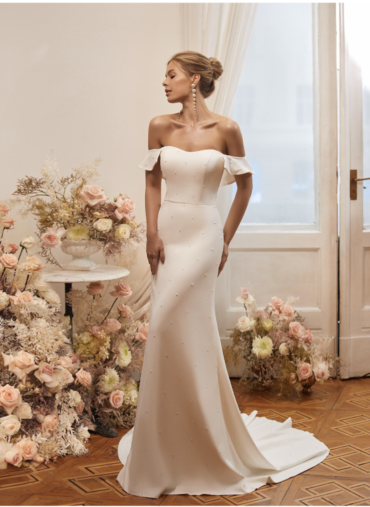 Clothing : Bridal : 'Giselle' Ivory Satin Strapless Bridal Gown